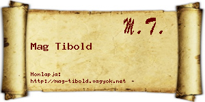 Mag Tibold névjegykártya